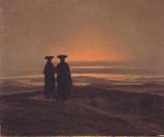 Caspar David Friedrich Two Men at Twilight (mk10) oil on canvas